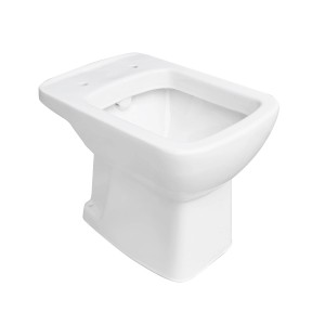 WC a terra bianco (t.b.t.) in ceramica per il bagno.