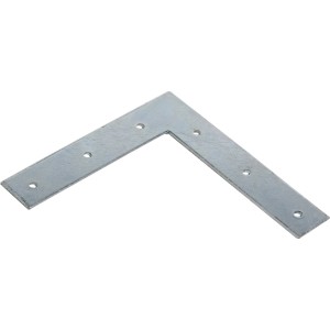 Angolare piatto zincato 160x160x30 mm per giunzioni in legno.