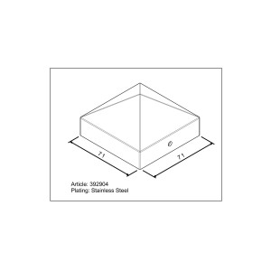 t.b.t. Copertura supporto palo in acciaio inox, quadrata, 71x71 mm.