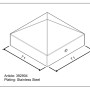 t.b.t. Copertura supporto palo in acciaio inox, quadrata, 71x71 mm.