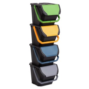 Set 4 pattumiere per raccolta differenziata Toomax assortiti
