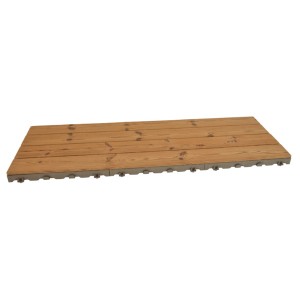 Piastrella in legno t.b.t. per esterni.