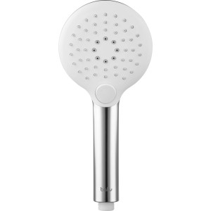 Soffione doccia baliv HBR-110.180, cromato/bianco, con 3 getti e ugelli anticalcare.