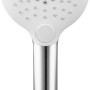 Soffione doccia baliv HBR-110.180, cromato/bianco, con 3 getti e ugelli anticalcare.