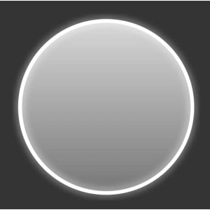 Specchio da parete t.b.t. rotondo con illuminazione LED per bagno e soggiorno.
