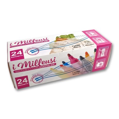 Sacchetti milleusi piccoli 18x22 cm 1 litro 24 pz colori assortiti