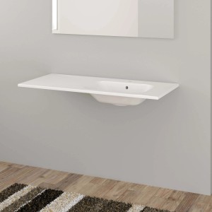 Mobile lavabo bianco t.b.t. della categoria Lavandini con lavabo ad incasso e specchio.