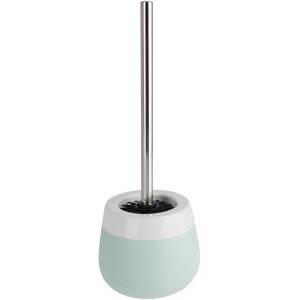 Wenko Set WC in ceramica Malta menta-bianco con spazzola in silicone e manico in acciaio inox.