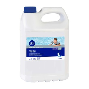 Tanica per la cura invernale della piscina, per l'invernaggio e la protezione dal calcare.