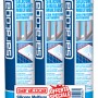 Confezione da 3 Saratoga silicone trasparente, ideale per sigillare giunti e proteggere dalla muffa.