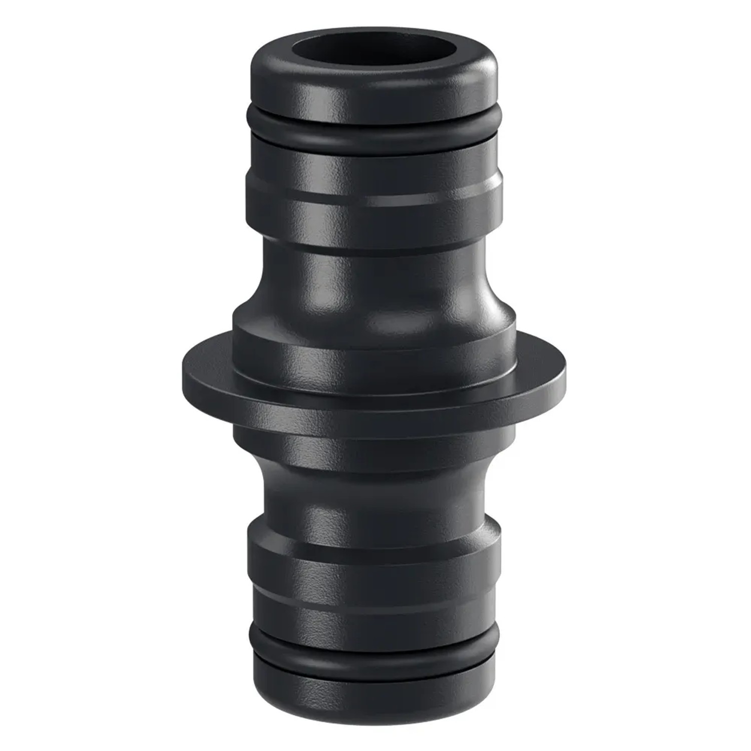 Raccordo nero t.b.t. per sistemi di irrigazione.