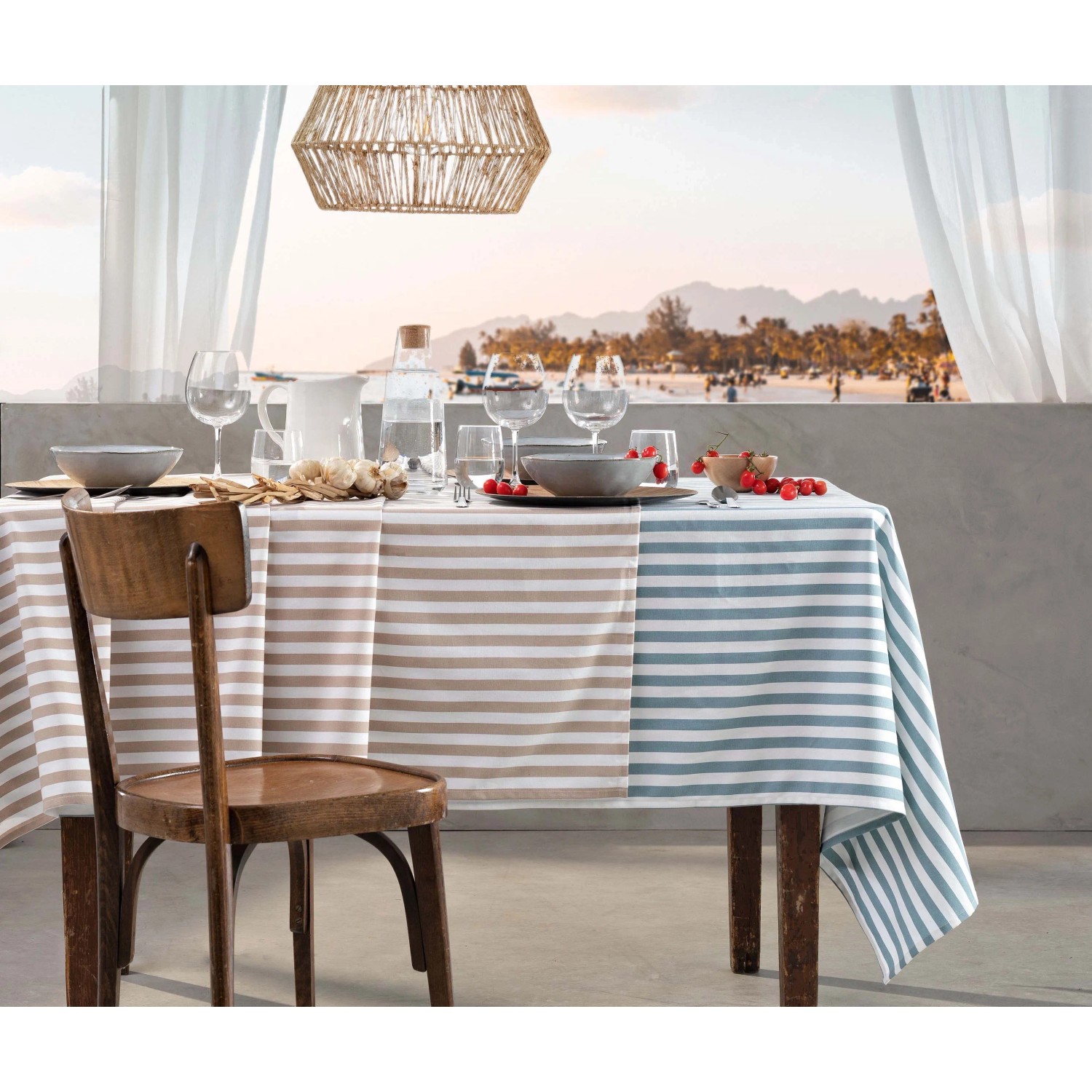 Nappe Bulgomme Imprim&eacute;e Exotique - Au M&egrave;tre - 140 X 240 Cm - Vert