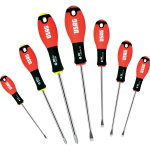 Set di cacciaviti USAG, 6 pezzi, varie dimensioni e teste.