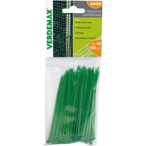 Fascette stringicavo verdi (100 pz) per fissaggio in giardino.