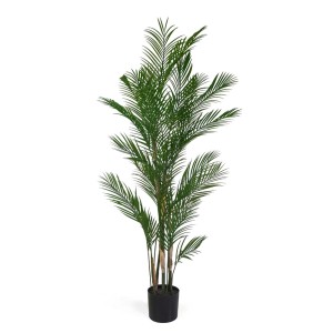 Palma artificiale in vaso, pianta finta verde per interni.