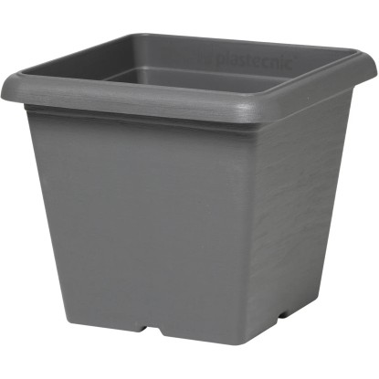 Vaso quadro Terrae 25 cm grigio fumo