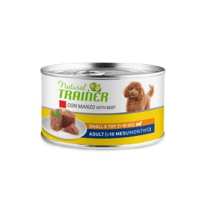 Natural Trainer cibo umido per cani con manzo per razze piccole, lattina.