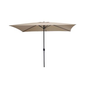 Ombrellone da balcone rettangolare beige t.b.t. per la protezione solare sul balcone.