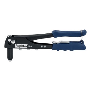Pinza per rivetti Rapid RP10 con manico blu per hobbisti e professionisti.