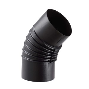 Curva nera per canna fumaria per stufe e accessori.