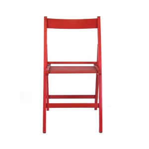 Sedia da giardino pieghevole in legno di faggio rosso 47,5x42,5 h 79 cm