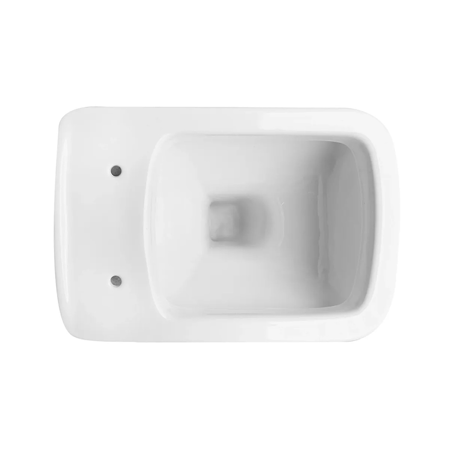 WC a terra bianco t.b.t. visto dall'alto, toilette in ceramica.