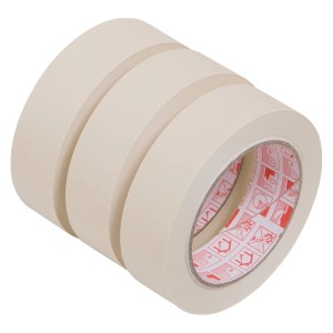 Set di 3 rotoli di nastro adesivo in carta crespa beige, 50m x 30mm ciascuno, per pittura interni.