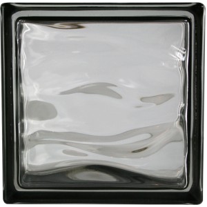 Vetro mattone nero BM Glasstein Aqua Reflex, 19x19x8 cm, per interni ed esterni.