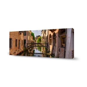 Quadri: Canale a Treviso, Italia, stampato su tela.