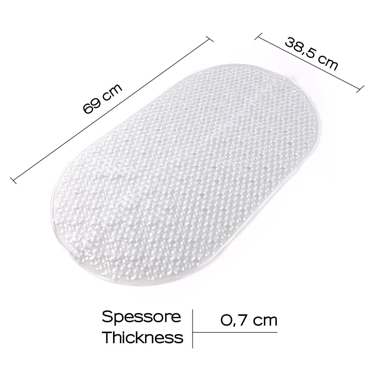 Wenko Tappetino Vasca Antiscivolo Florida | Con Ventose | 90x36,5 Cm | Plastica Bianca | Sicurezza Per Doccia E Bagno