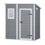Casetta da giardino in plastica Keter, 1,8 m², antracite con porta e finestra.
