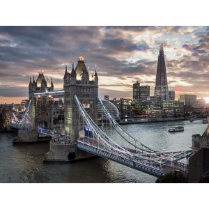 Quadri: Tower Bridge a Londra al tramonto.