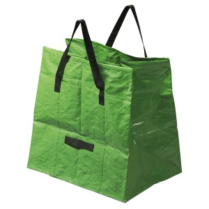 Sacco verde per rifiuti da giardino con manici neri, capacità 245 l.