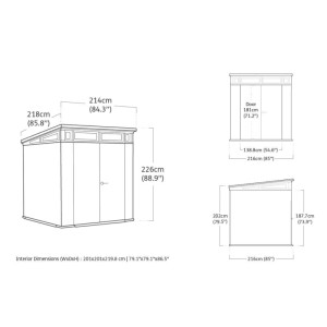 Casetta da giardino in PVC Keter Pent sp. 20 mm marrone chiaro 4,7 m²