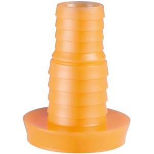 Connettore arancione per tubi lavatrice.