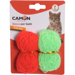 Set di 2 gomitoli di lana colorati per gatti, gioco interattivo.