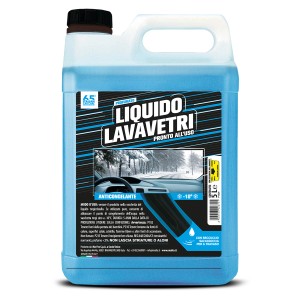 Liquido lavavetri blu in tanica da 5L per la cura dell'auto.