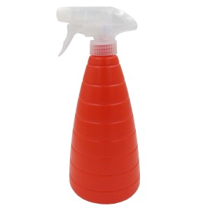 Spruzzino rosso per cucina con testina spray trasparente.