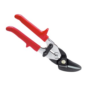 Cesoie per lamiera LUX 250 mm con manici rossi per tagli di lamiera.