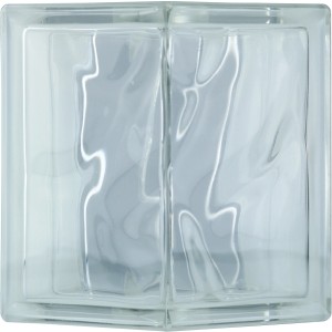 BM Eckstein Wolke Super White, 13,2x19x8 cm, per pareti in vetro, elemento angolare con motivo nuvola.