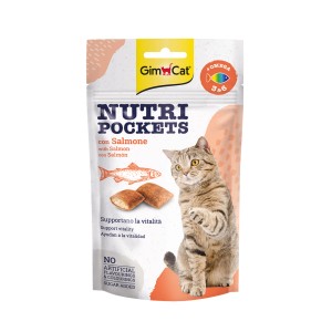 GimCat Nutri Pockets con Salmone, gustoso snack per gatti.