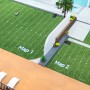 Dreame robot tagliaerba A2 in azione con visualizzazione mappa su smartphone. Cura del giardino intelligente.