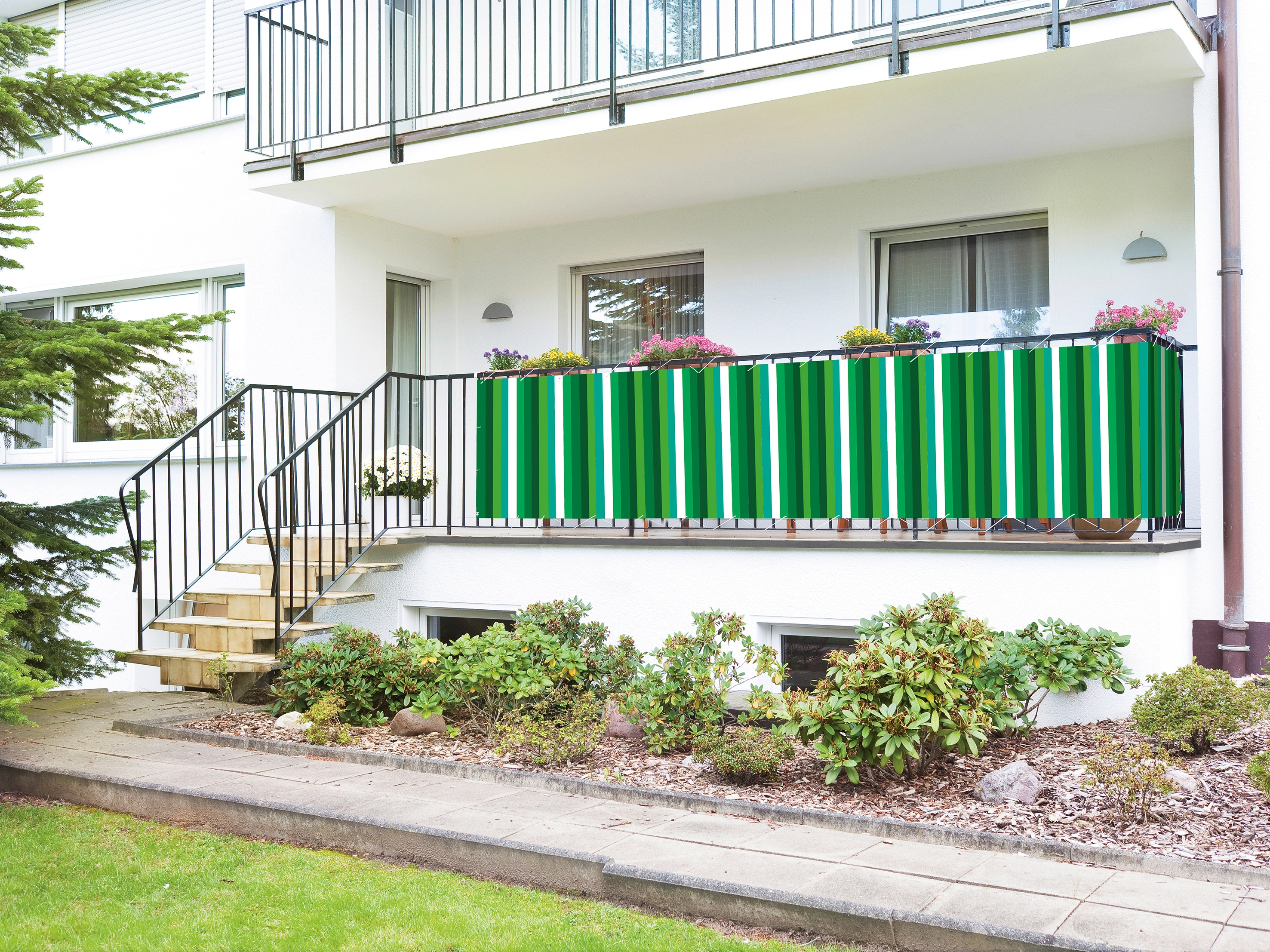 Frangivista balcone bienco e verde 90x500 cm