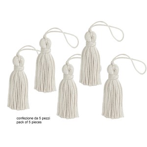 Cinque nappe color crema per tessuti, ad es. tende.