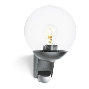 Lampada da parete per esterni Steinel L 585 S antracite con rilevatore di movimento e sfera chiara