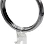 Anello per tenda cromato Mydeco, Ø 4 cm, per aste da 2 cm con gancio in plastica trasparente.