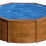 Piscina rotonda Gre Pool Pacific effetto legno, Ø 350 cm, altezza 120 cm, colori legno.
