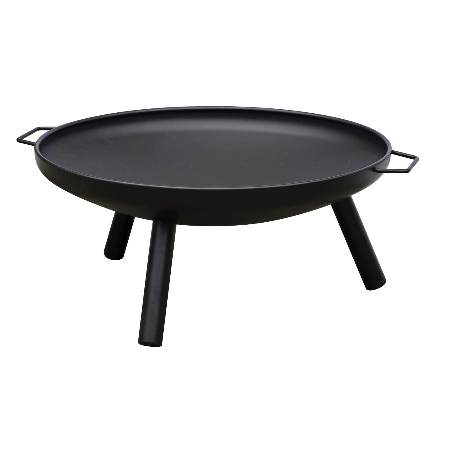 Braciere t.b.t. nero con tre gambe e maniglie.
