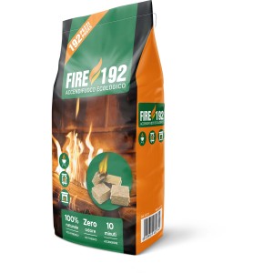 Confezione di accendifuoco ecologico FIRE 192 per camino e barbecue.