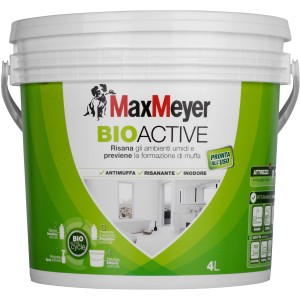 Secchio di pittura per interni MaxMeyer BIOACTIVE, pittura murale bianca, 4L.